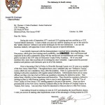 Commendation from Westville Police Department 